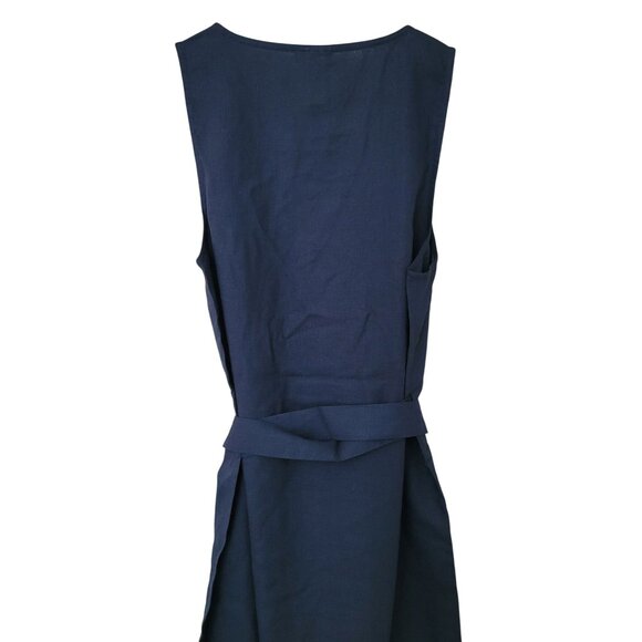 Andie Swim The Wrap Dress Size S Midnight Blue Linen Blend Sleeveless NWT - Picture 7 of 8